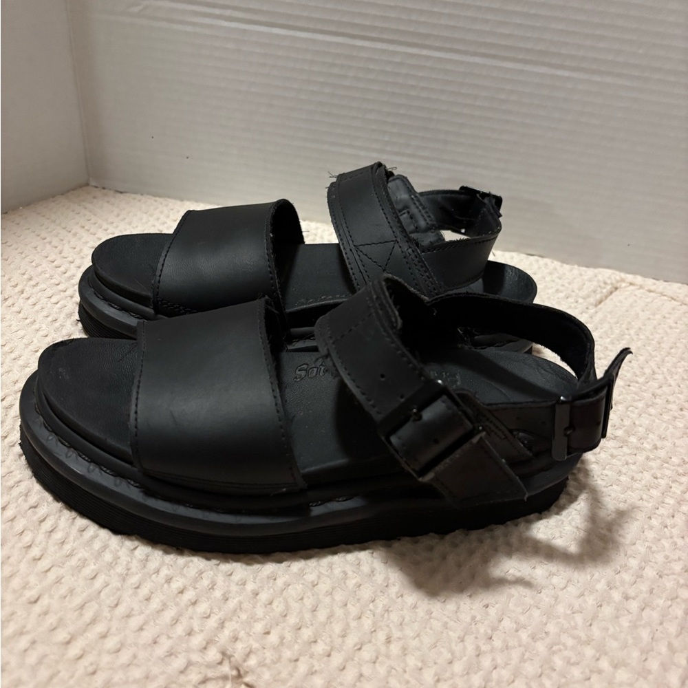 Dr Martens Voss Sandals Womens Black Leather Strap Size 6 - Picture 5 of 12